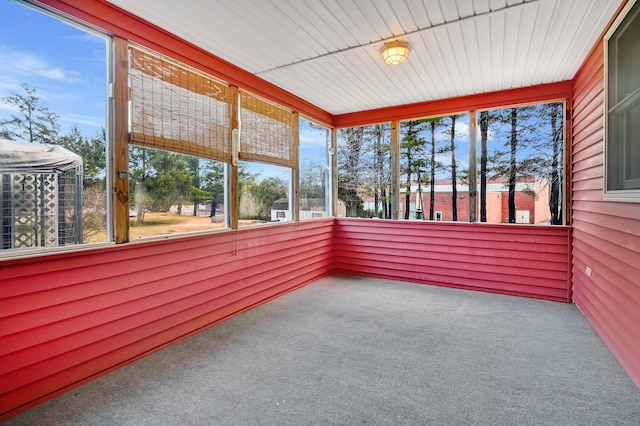 view of unfurnished sunroom