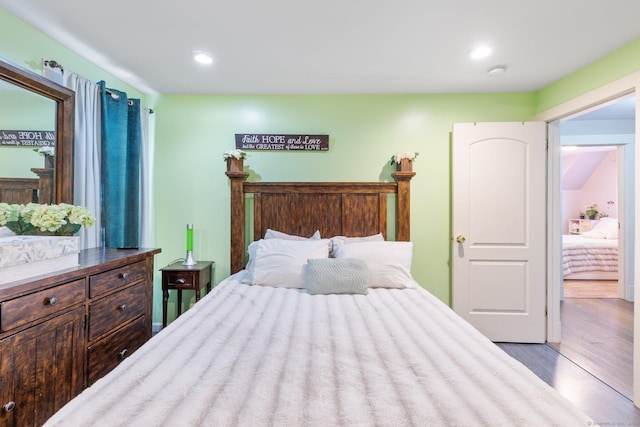 bedroom featuring light hardwood / wood-style flooring