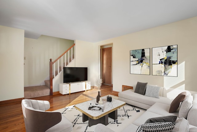 living room featuring wood-type flooring