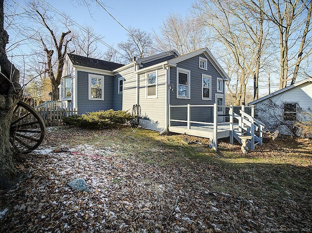 exterior space featuring a deck