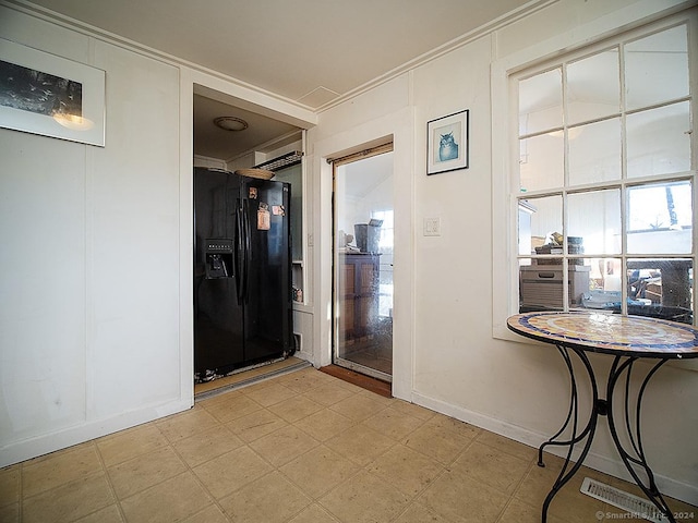 interior space with ornamental molding