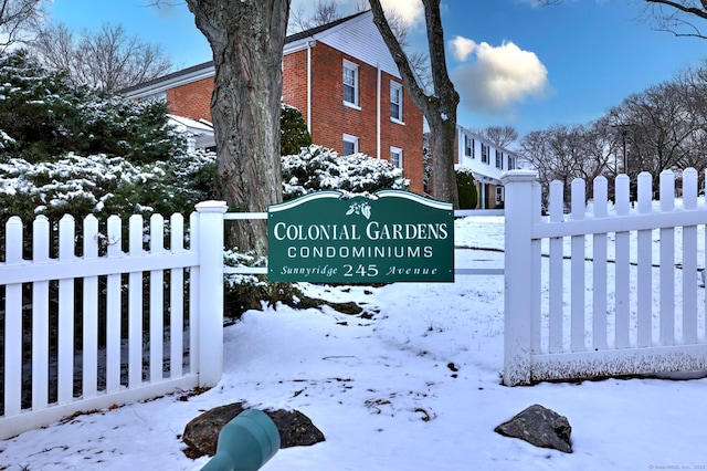 view of community sign