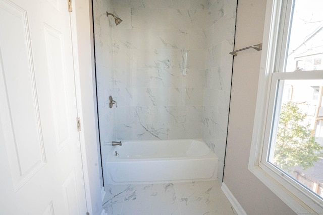 bathroom featuring bathing tub / shower combination