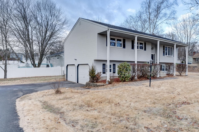 bi-level home with a garage