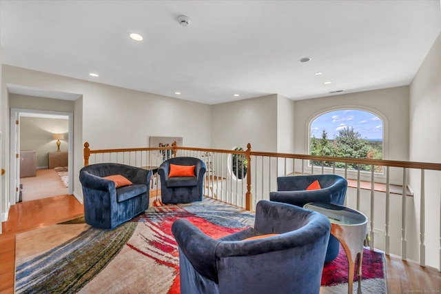 living room featuring light hardwood / wood-style floors