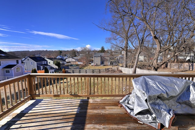 deck featuring area for grilling