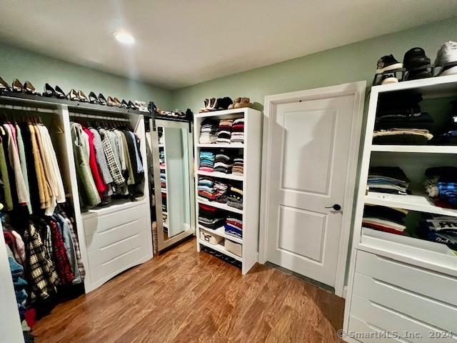 spacious closet featuring wood finished floors