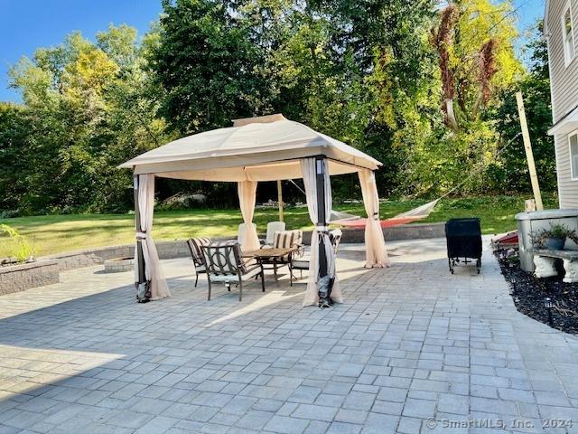 view of patio / terrace featuring a gazebo