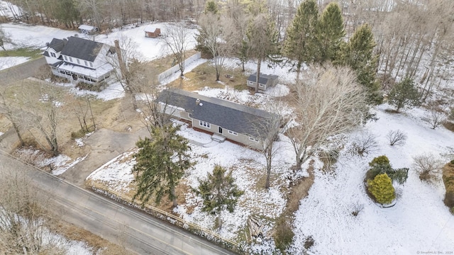 view of snowy aerial view