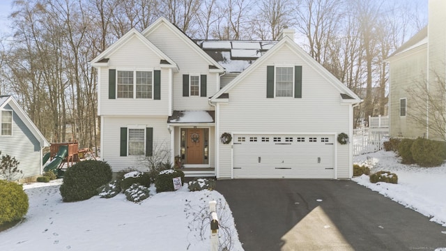 view of property featuring a garage