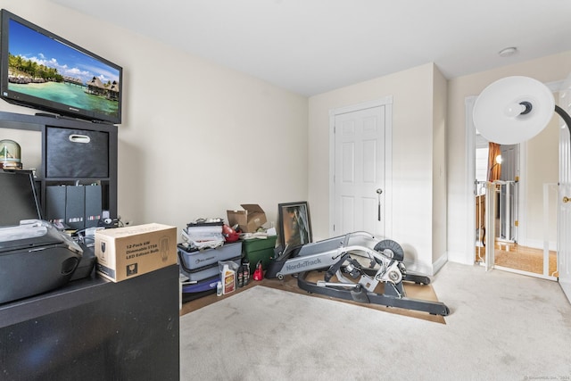 interior space featuring carpet floors