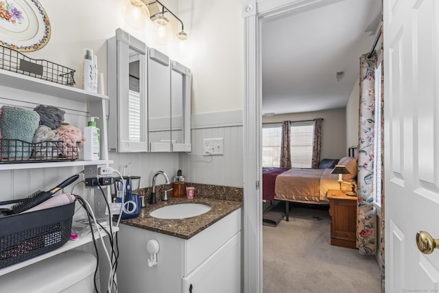 bathroom with vanity and toilet