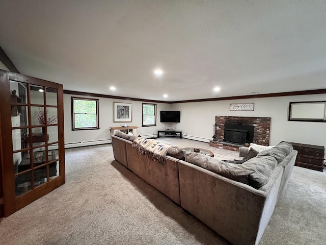 living room featuring carpet