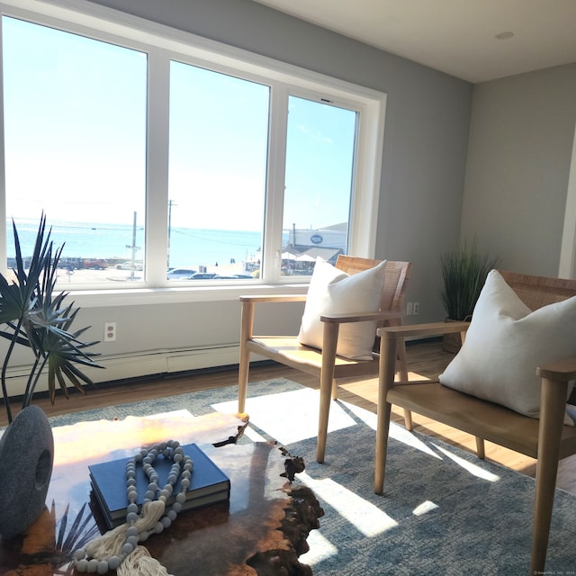 44 Washington Pkwy, Stratford, CT 06615 - sitting room featuring wood finished floors and a water view