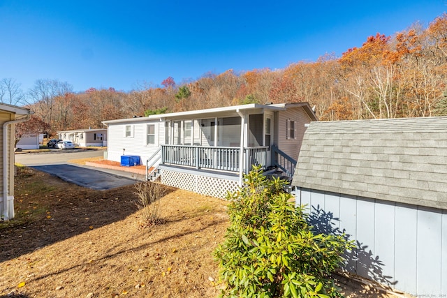 exterior space with covered porch