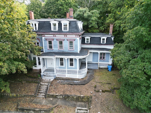 view of front of property with a porch