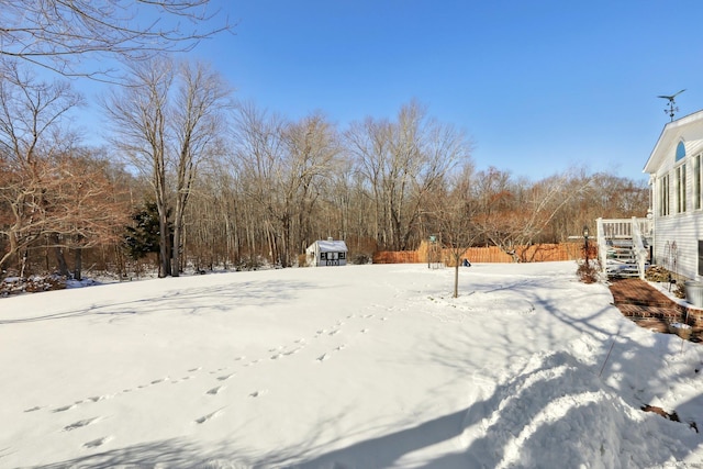 view of snowy yard