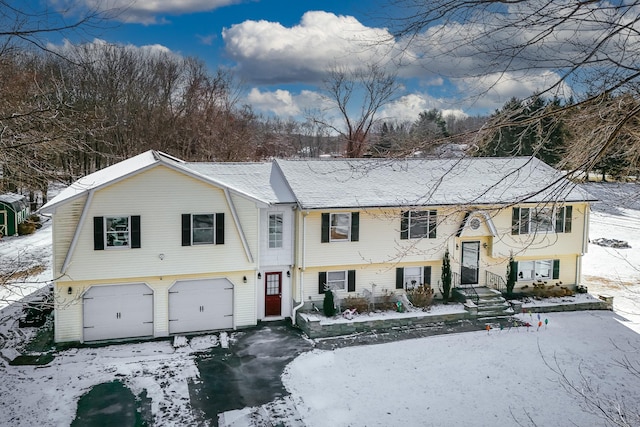 bi-level home with a garage