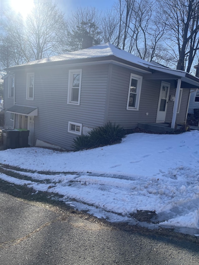 view of snowy exterior