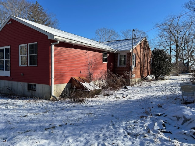 view of snowy exterior