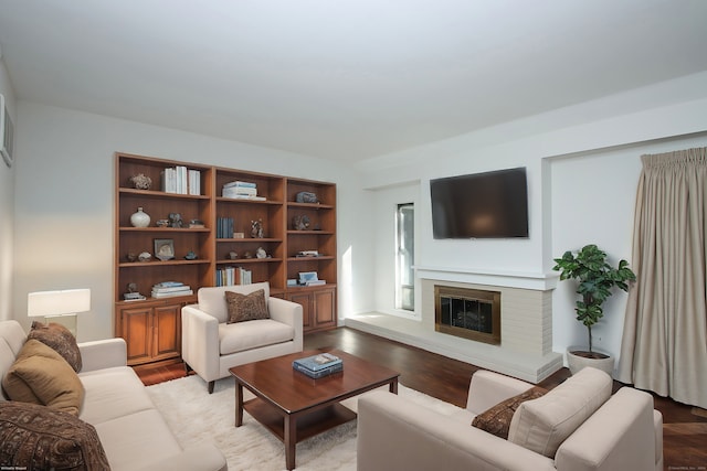 living room with light hardwood / wood-style floors