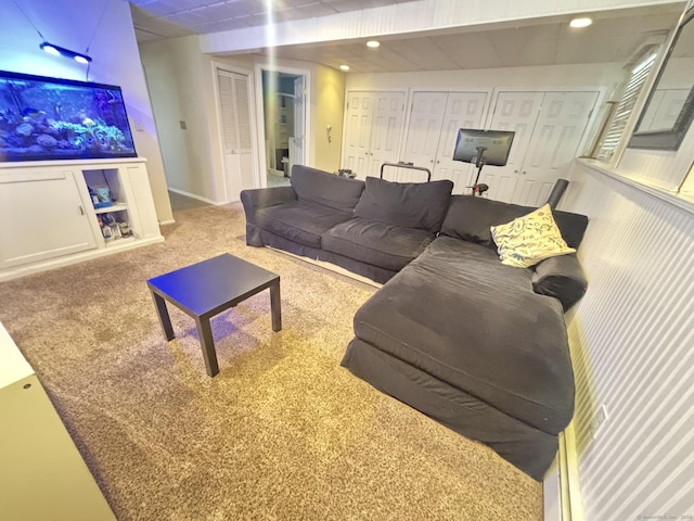 living room with carpet