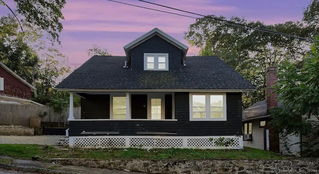 view of front facade featuring covered porch