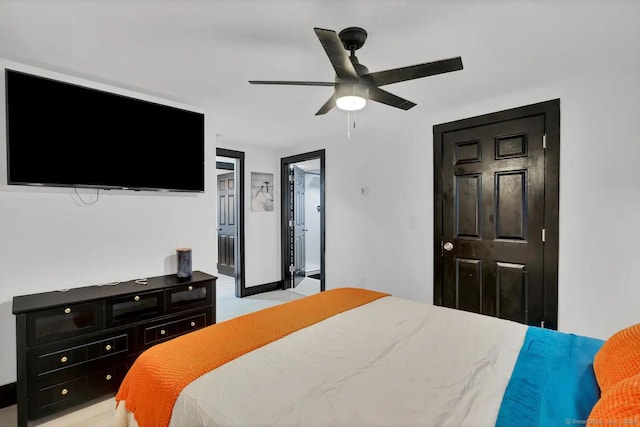 bedroom with ceiling fan