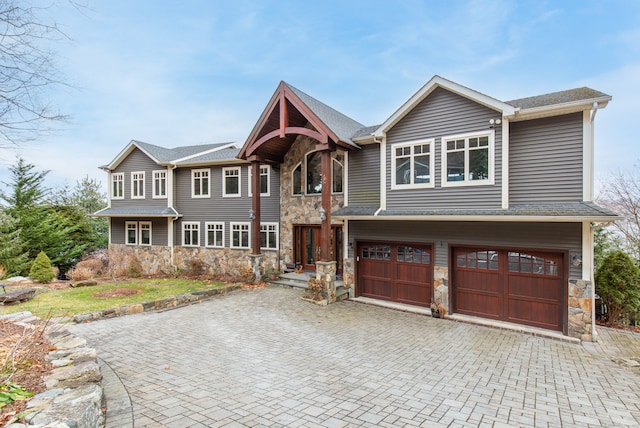 view of front of home with a garage