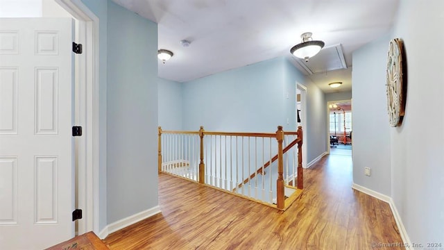 hallway with light wood-type flooring