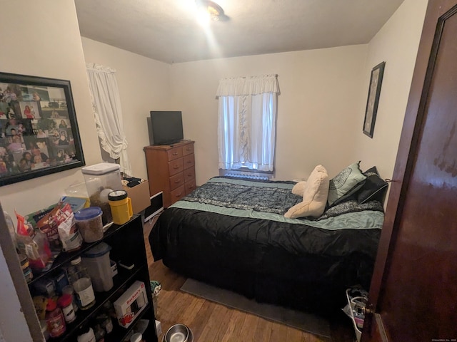 bedroom featuring wood-type flooring