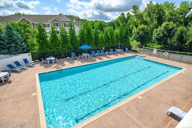 view of pool with a patio area