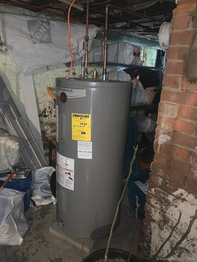 utility room featuring water heater