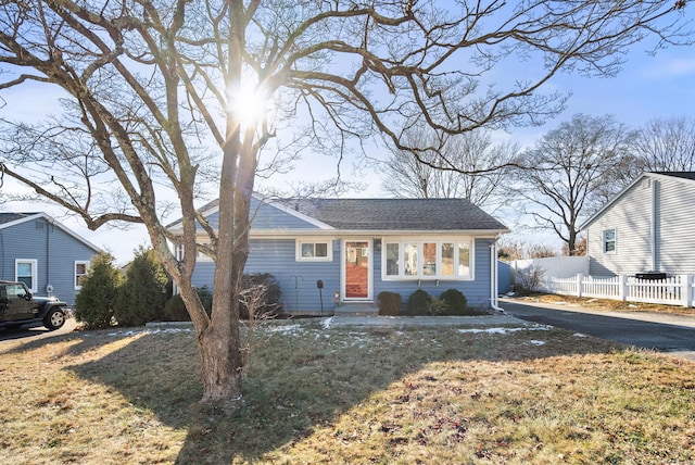 view of front of house with a front yard