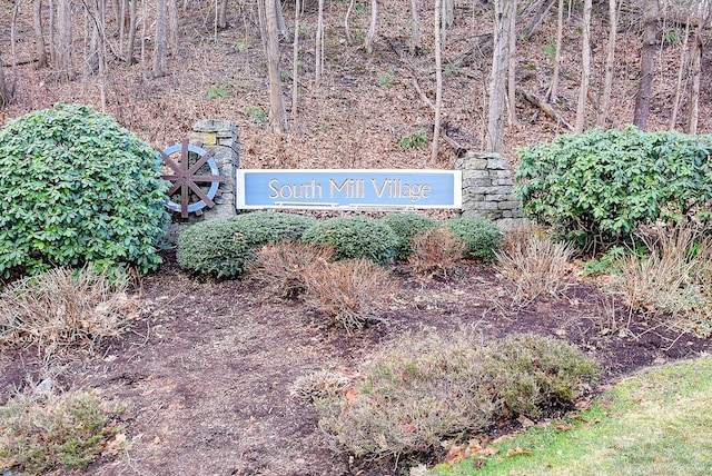 view of community sign