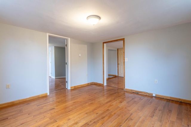 unfurnished room featuring light hardwood / wood-style flooring