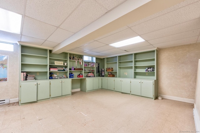 basement with a drop ceiling