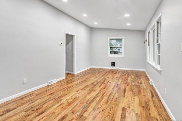 empty room featuring light wood-type flooring