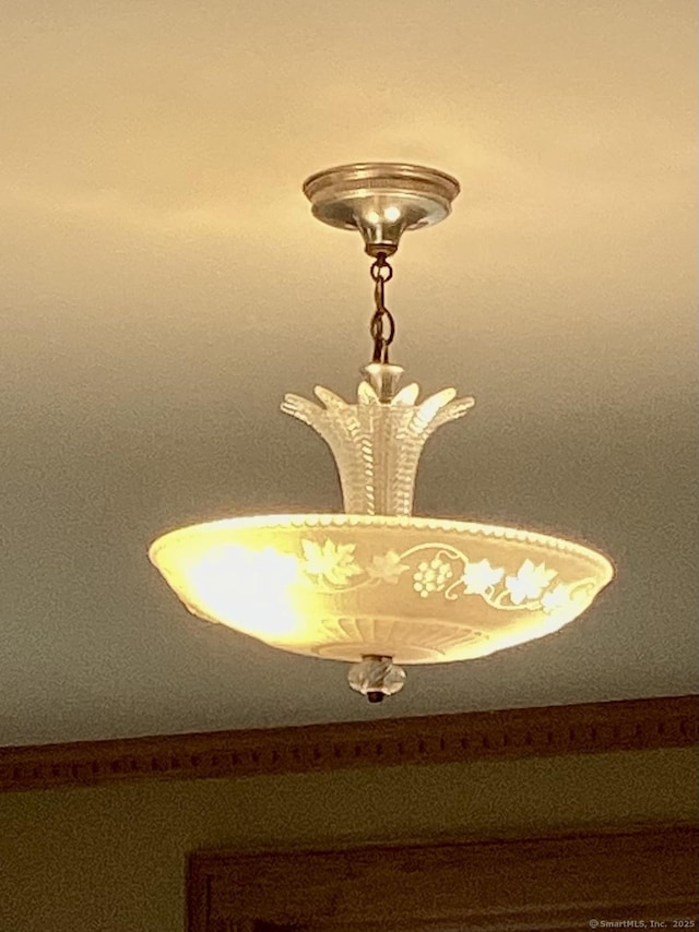 details with a notable chandelier