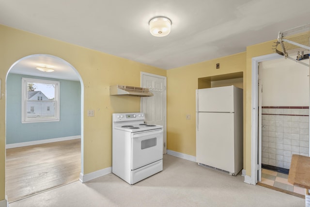 kitchen featuring white appliances