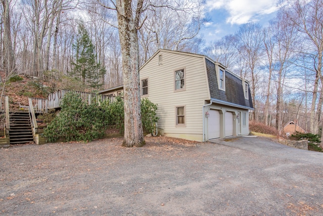 view of home's exterior featuring a garage