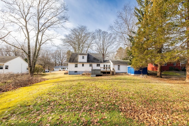 view of yard featuring a deck