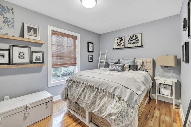 bedroom featuring light hardwood / wood-style floors