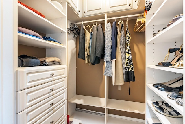 view of walk in closet