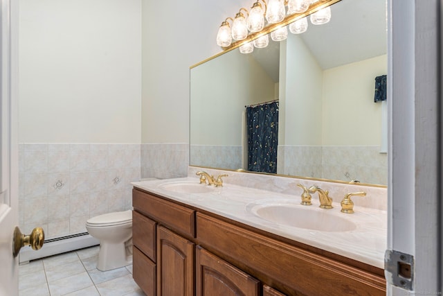 16 Snow Rdg S, Middletown, CT 06457 - full bathroom with a sink, tile patterned floors, baseboard heating, and toilet