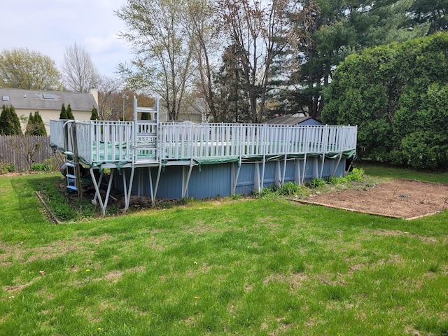 16 Snow Rdg S, Middletown, CT 06457 - view of pool featuring a wooden deck and a yard