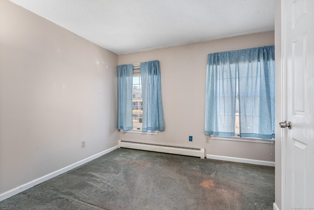 16 Snow Rdg S, Middletown, CT 06457 - carpeted spare room featuring baseboards, a baseboard heating unit, and a textured ceiling