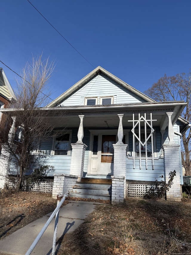 bungalow featuring covered porch