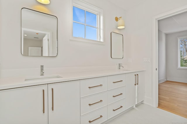 bathroom with vanity and a healthy amount of sunlight