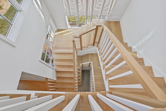 staircase with a healthy amount of sunlight